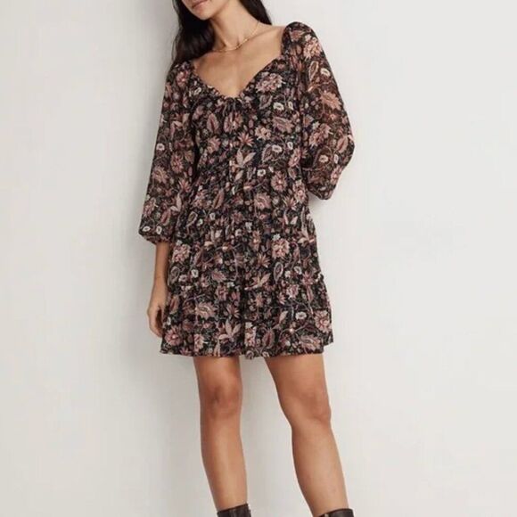 Madewell Dresses & Skirts - Madewell Amalia Tiered Floral Mini Dress XS
